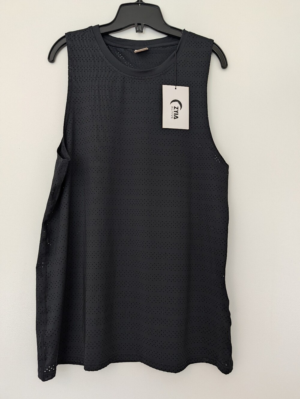 NWT ZYIA Black Perforated Athletic Tank